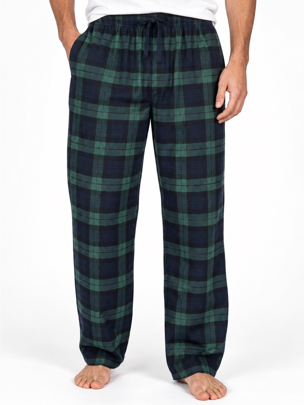 GAP Men’s Plaid Flannel Pajama Pants Green Navy Drawstring Lounge Pants XL